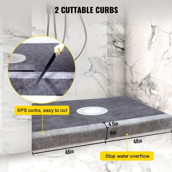 Brusekit - DUOKU - VV-LYDZ-ABS4872Z - 48"x72" - Komplet System - Central Afløbsbakke