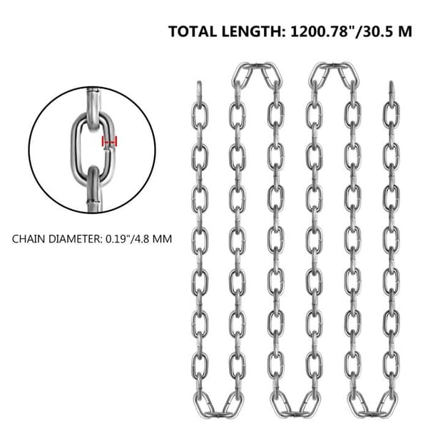 Spolekæde - DUOKU - Klasse 30 - 30,48 m - 5,1 mm - 498 kg belastningskapacitet