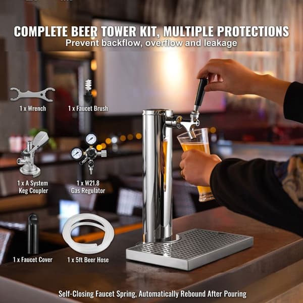 Kit til tur kegerator - DUOKU - Ølbjælker - Rustfrit stål - Enkelt haner - 4,5 kg