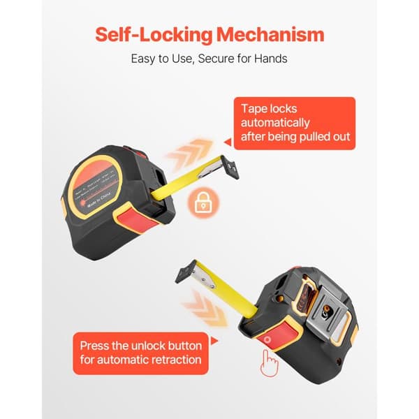 Lasermitta - DUOKU - AL - Lataus USB - 135 ft - Magneettinen - 16 ft