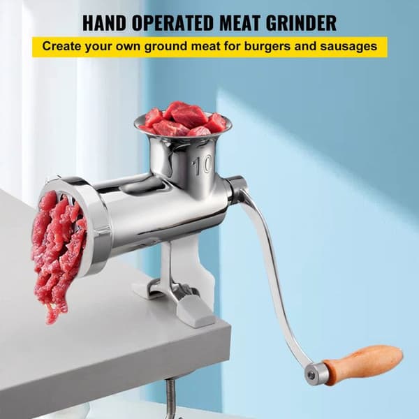 Köttkvarn - DUOKU - Manual - Rostfritt Stål - Bordsstativ - 2 Krossplattor