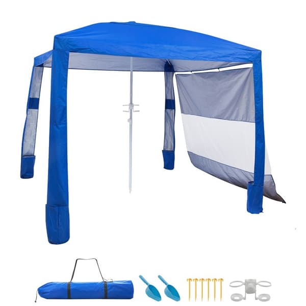 Strandtelt - DUOKU - SZ003 - 2,4x2,4 m - Sidevægge - Sandlommer