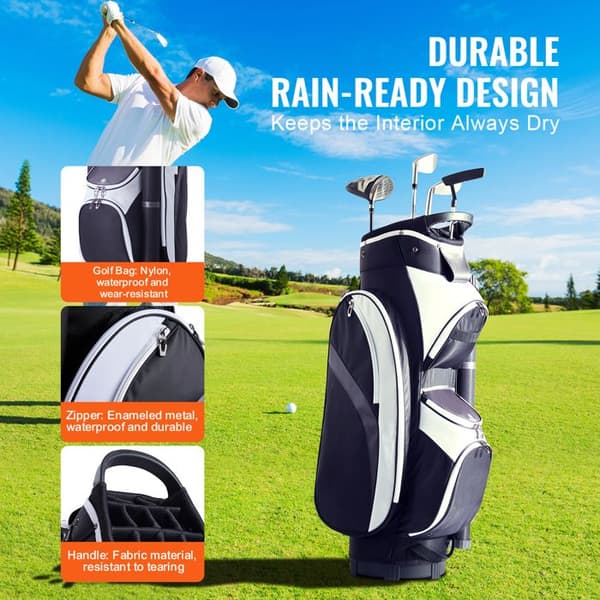 Golf trolley bag 14 compartments 36 in-Duoku-high quality nylon-several pockets-with handles