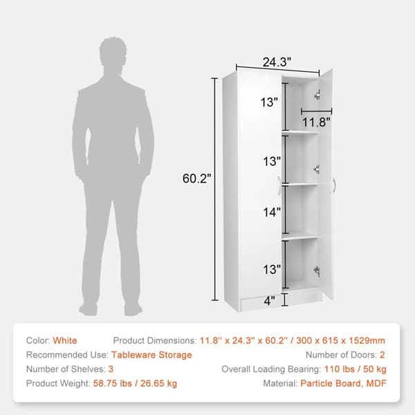 Kylskåp - DUOKU - A02D.2056 - 60 cm - 3 Hyllor - Vit