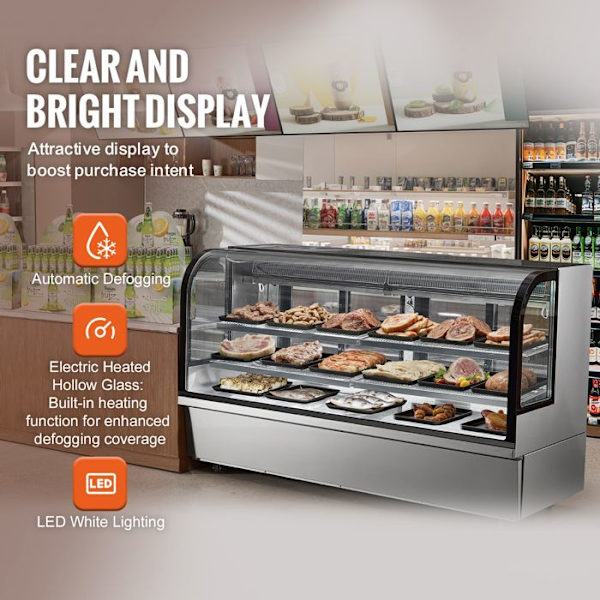 Køleskabsvitrine - DUOKU - GN-2000R2 - 32 Cu.Ft. - 4 Hylder - Rustfrit Stål