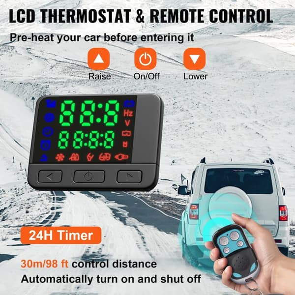 Dieselvarmer-Duoku-12 V 2 kW-med Lyddæmper, 10 L Tank, LCD-Switch–til Biler, Campingvogne