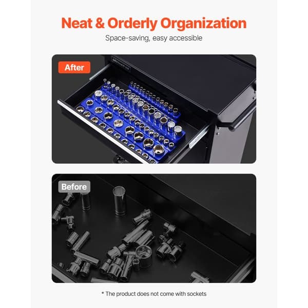 "Sæt af magnetiske bits-organisatorer - Duoku - 3 dele til 1/4'', 3/8'' og 1/2'' - Kan rumme 75 bits"