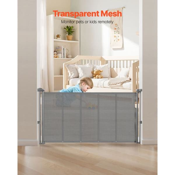 Sammenklappelig sikkerhedsbarriere - DUOKU - SH20.006BB-140CD - 140 cm - 87 cm - Grå mesh mod kravlen Grå