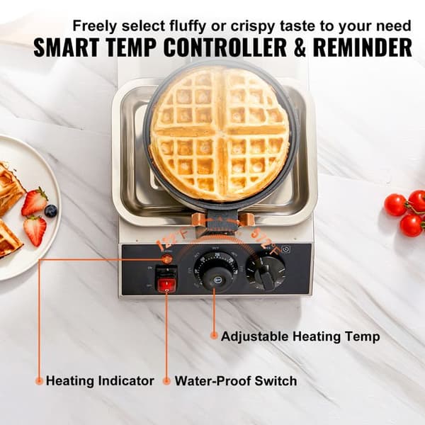 Gaufrier - DUOKU - EWF-2205 - 1300W - Rotativ - Non-stick - Rustfrit Stål Svart