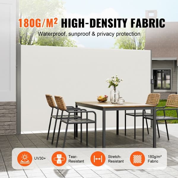Utvikbar Sidobutik - DUOKU - 180 x 350 cm - Vattentät - UV-skydd - Beige beige