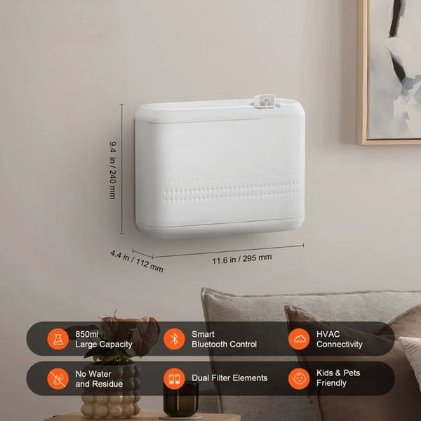 Duftdiffuser - DUOKU - HVAC-Duoku - 850 ml - Dækker 464,5 m² - Vandløs design