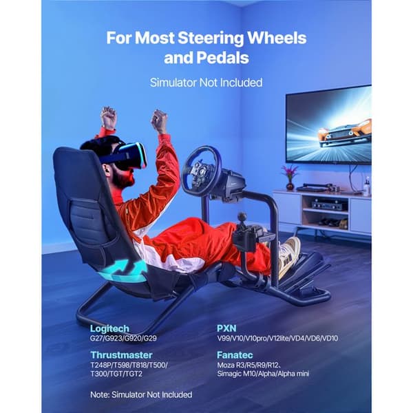 Rattstöd för Racing-Duoku-Solid Struktur för Simulator-Kompatibel med Logitech G25-G27-G29-Pedaler-Svart