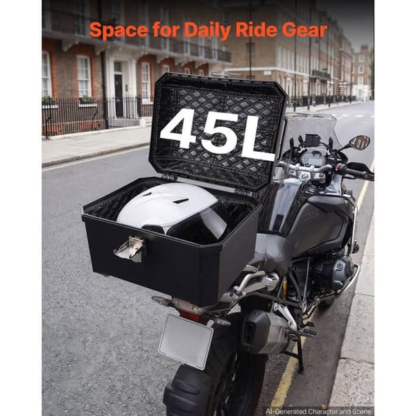 Motorcykelkoffert - DUOKU - MD-045 - 45 L - Vattentät ABS IPX4 - Lås och läderfoder