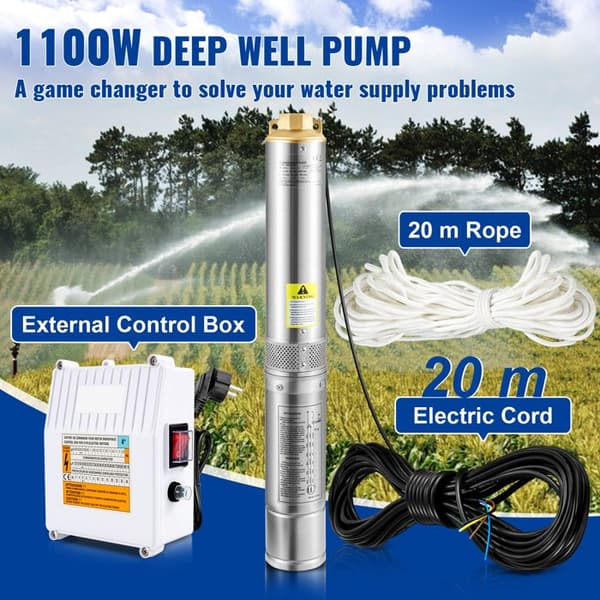 Sænketpumpe - DUOKU - 4SDM8/9 - 1100W - 190L/min - Rustfrit Stål