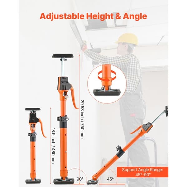 Telescopisk Støttestang - DUOKU - Sæt af 2 - Justerbar 48-75 cm - Kapacitet 100 kg - Kulstofstål