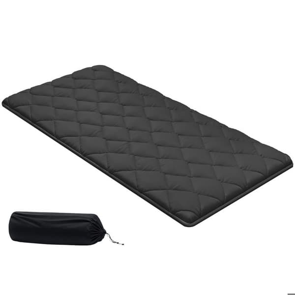 Futonmadrass - DUOKU - KZ-005 - Fällbar - Borstad tyg - 203,2 x 99,1 x 8,9 cm Svart