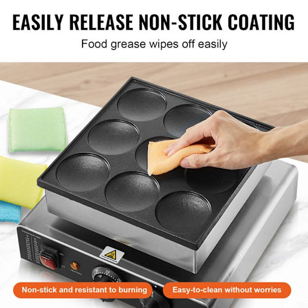 Kreppande - DUOKU - PC-9 - 850 W - Rustfrit Stål Non-Stick - 76 mm i Diameter pengar