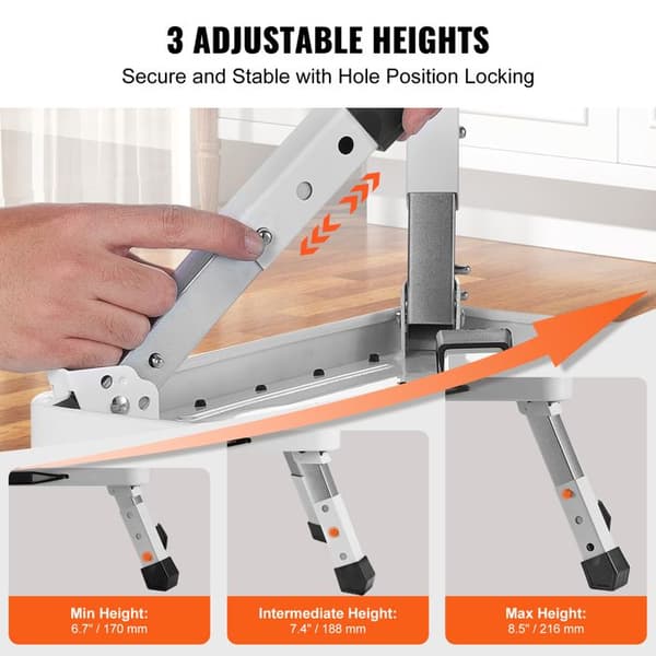 Fällbar Stege - DUOKU - WK2501C-2 - Stål - Maxvikt 150 kg - Justerbar Höjd