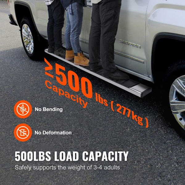 Trinbræt - DUOKU - 2019-2024 Chevy Silverado/GMC Sierra - Rustfrit stål - 500 lb - Sort