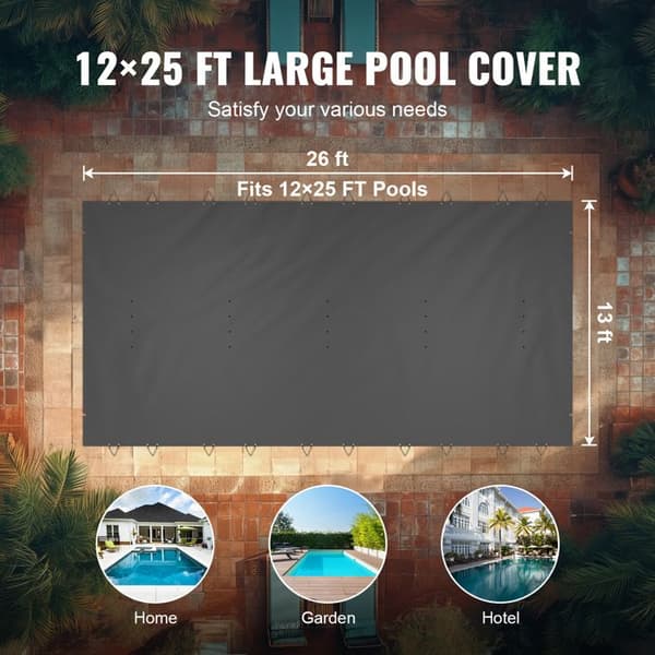 Säkerhetsduk för Pool - DUOKU - 4 x 8 m - Nätöverdrag - Dräneringshål - Rektangulär Svart