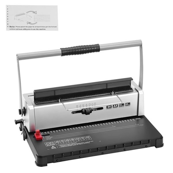 Manuel Spiral-binding Maskine-Duoku-Binding med 34 Huller til 120 Ark-Hullemaskine til Format Brief, A4, A5
