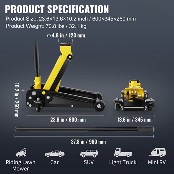 Lågprofil domkraft - DUOKU - S508 - 3 ton - 130–500 mm - Stål