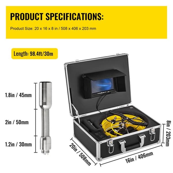 Tarkastuskamera - DUOKU - 7" - HD DVR - 30M - 1000 TVL HD