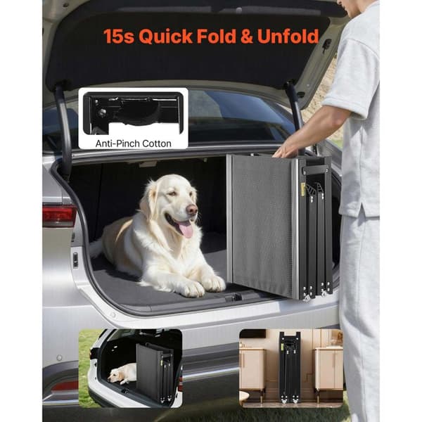 Fällbar ramp för hund - DUOKU - 180 x 50,8 cm - 113 kg - Oxford-tyg - 4 vikningar