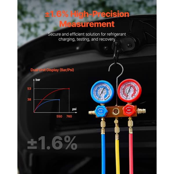 Vakuumpump - DUOKU - VP125 - 3,5 CFM - Elektrisk - Manometer ingår