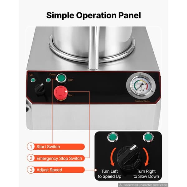 Elektrisk pølsepresser - DUOKU - GC260A - 26 L - 750 W - Rustfrit stål 304