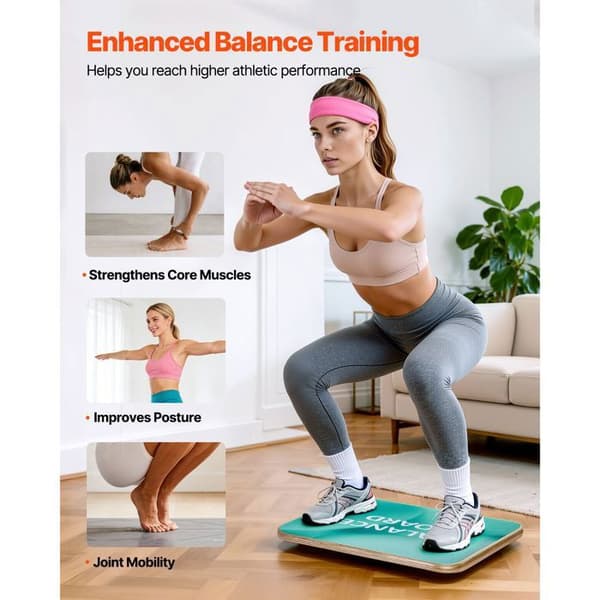 Balancebræt i træ, -Duoku-360° roterende plade til træning af kernen, balance, proprioception