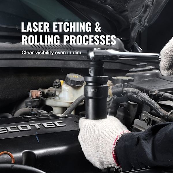 "Impact Socket Set-Duoku-1" 8 Metric Deep Sockets 27-41 mm-Cr-Mo Alloy Steel with 6 Points-Durable Construction"