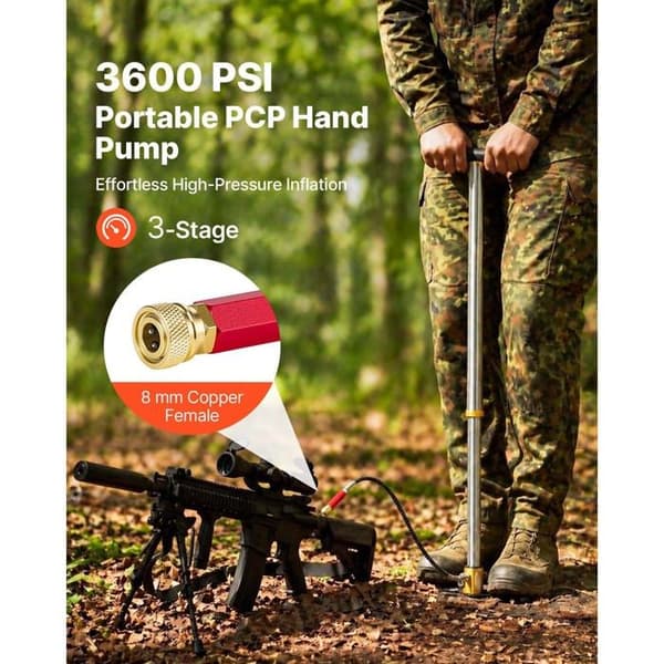 Handpump PCP, 3 nivåer - Duoku - Högtryckspump för luftgevär, paintball, däckuppblåsning och kajak
