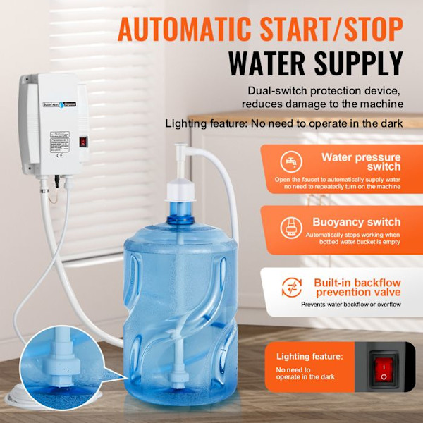 Vattenpump System - DUOKU - 5 Gallon - 2,8-4,1 bar - 50 W - Flöde 2,5 L/min