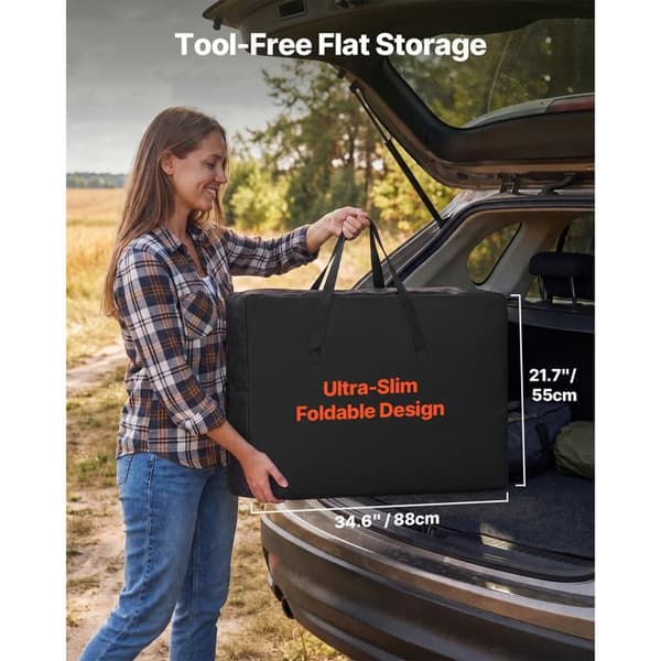 Fällbar campingkök - DUOKU - 13045 - 4 sidohyllor - 130x45x90 cm - Transportväska ingår