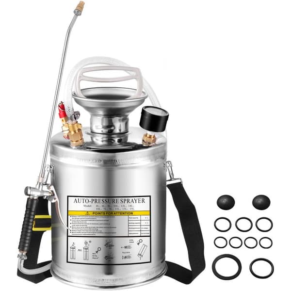 Pulverisator - DUOKU - 4L - Rustfrit Stål - Have Rengøring - Tryk 1,5-4,0 bar