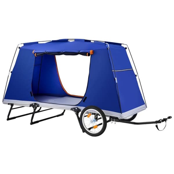 Cykelcampingvagn Duoku med hopfällbart tält, maximal kapacitet 136 kg, hjul 406 mm, PU2000-beläggning