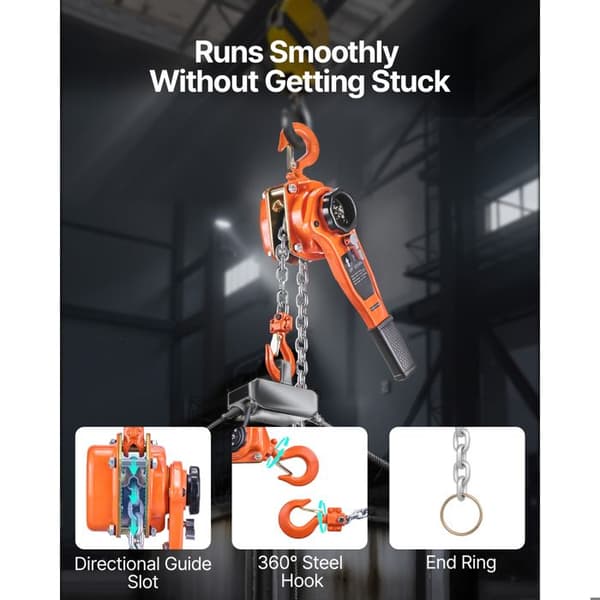 Manuell spaklyft - DUOKU - HSH-1T-3M - 1 t - Kedja G80 3 m - Dubbel spärrbroms