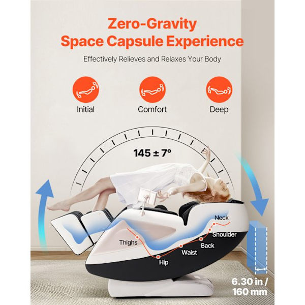 Massage stol - DUOKU - BH-6208 - 3D justerbar - Zero Gravity - 18 automatiske indstillinger