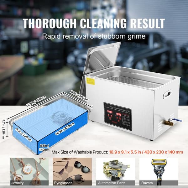 Ultrasonic Renser-Duoku-30 L-med Digital Timer og Opvarmning-Rustfrit Stål-Smådele og Printplader