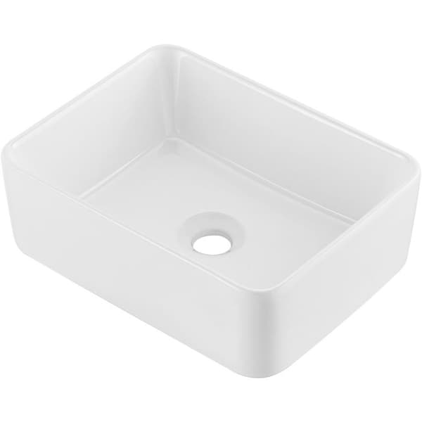 Rektangulärt handfat - DUOKU - RS1237B - 16" x 12" - Keramik - Vit Vit