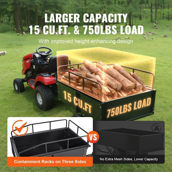 Tipvogn - DUOKU - BTC002C - Kapacitet 340 kg - 15 ft3 - Sort Stål