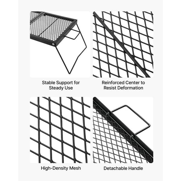 Foldbar grill - DUOKU - KZ001 - Overflade 61 cm - Robust foldbar stål - Til bål (træ)