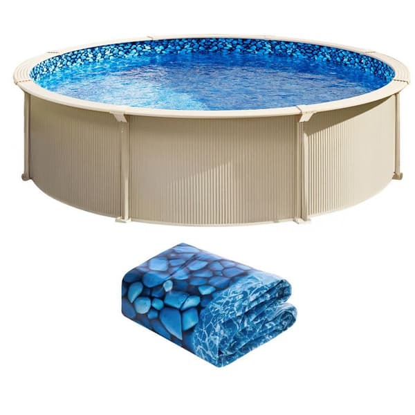 Pool Cover - DUOKU - 24 Feet - Overlapping Vinyl - UV Protection - Round