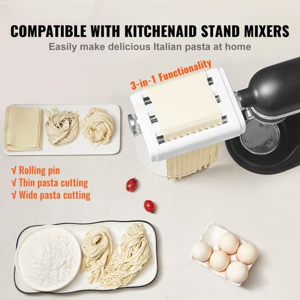 Pasta-Maskin-Duoku-för KitchenAid-Bladset-Rostfritt Stål 3 i 1