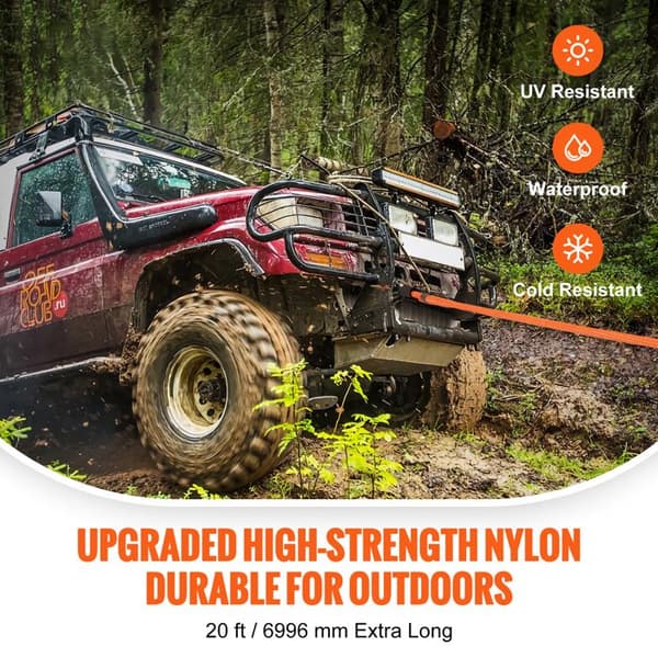 Kinetisk Dragrep - Duoku - 7/8" x 20' 30 580 lb - Elastisk Rep med 30% för Jeep, Lastbil, SUV, ATV, UTV, Traktor