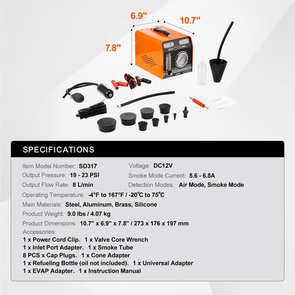 Läckagedetektor - DUOKU - SD317 - Inbyggd luftpump - Manometer - Flödesmätare