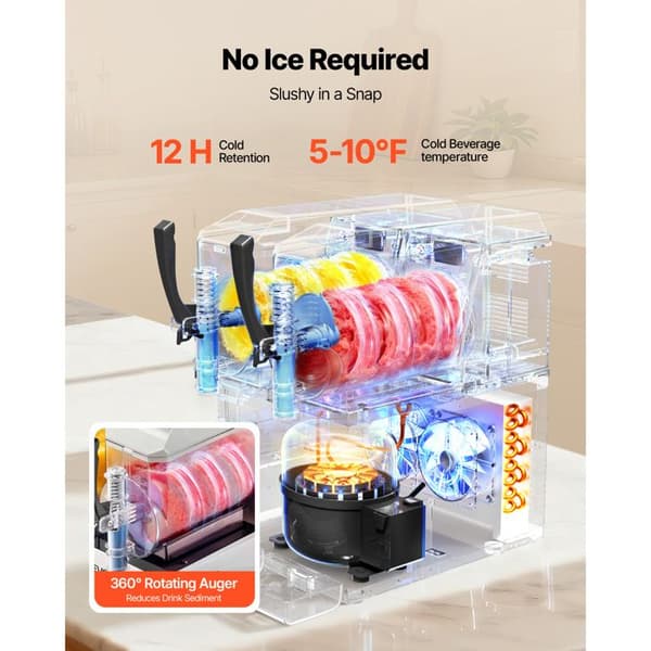 Granita-maskine - DUOKU - X-60 - 2x3 L - 450 W - Selvrensende