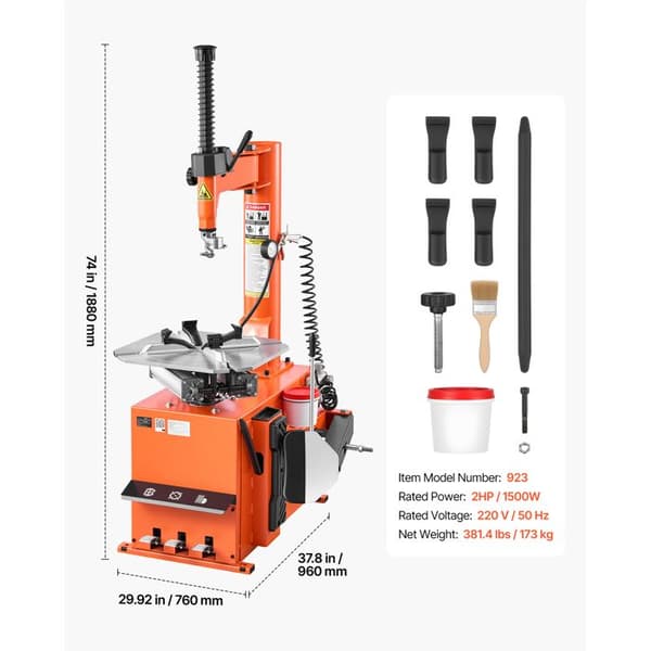 Däckavmonterare - DUOKU - 923 - 1100 W - Utv. 10"–18" - Inv. 12"–22"