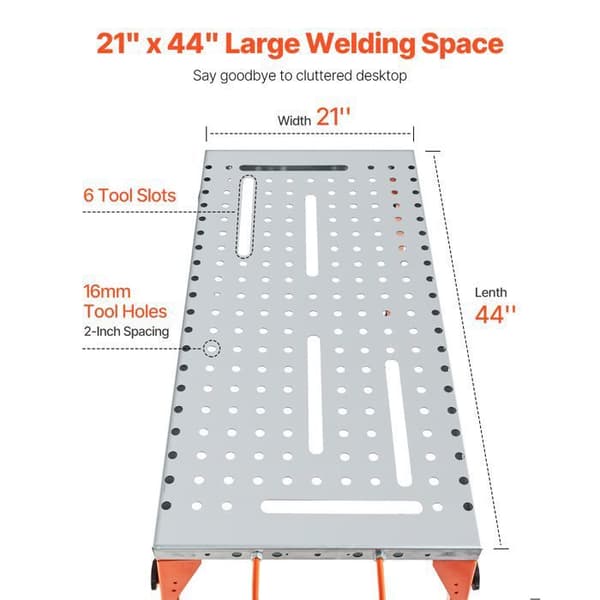 Hopfällbart svetsbord 44"x 21"-Duoku-500 lb kapacitet-Justerbar höjd-Svetsbänk